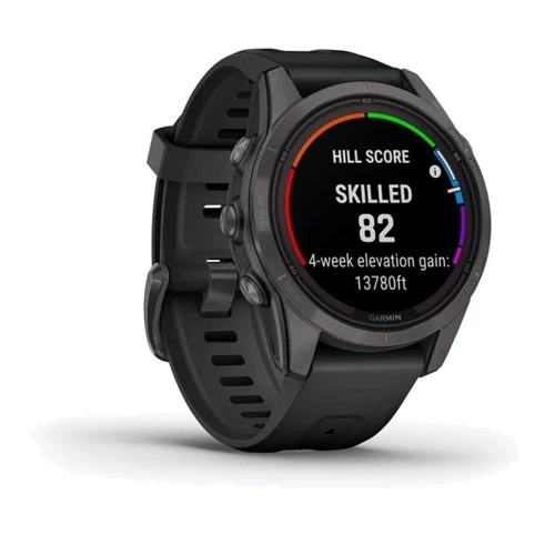 Смарт-часы Garmin Fenix 7S Pro Sapphire Solar Carbon Grey DLC Titanium with Black Band (010-02776-11): Время работы до 22 дней