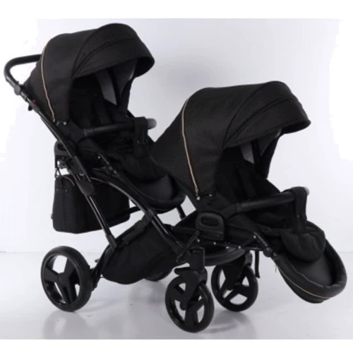 Універсальний візок для двійні 2 в 1 Junama Mirror Satin Duo Slim 02, чорний з бронзовим (J-MS-DUOs-02): Можливість встановлення люльки есть