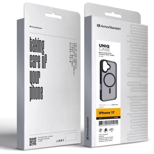 Чехол для iPhone ArmorStandart Uniq MagCase Black for iPhone 17 (ARM86261)