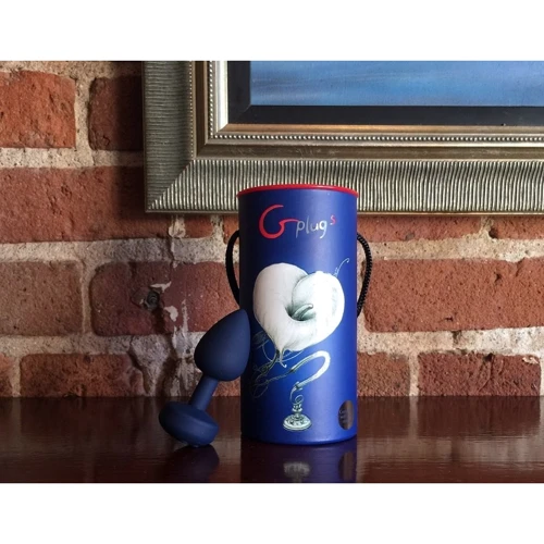 Большая дизайнерская анальная пробка с вибрацией Gplug - Gvibe (Англия), ярко-синий