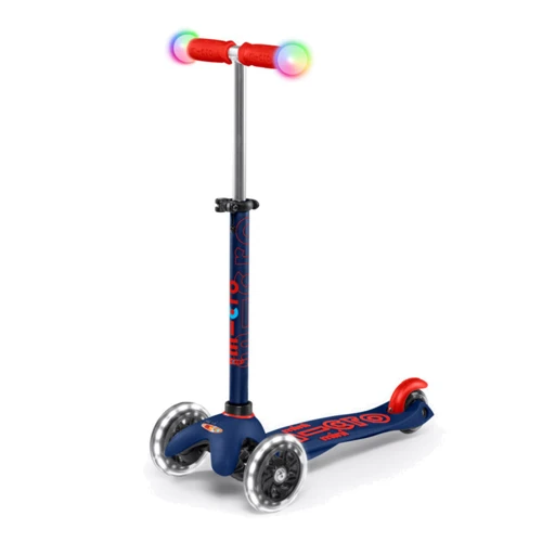 Самокат Micro Mini Deluxe Magic - Темно-синій (до 50 kg, 3-х колісний, світло) MMD149