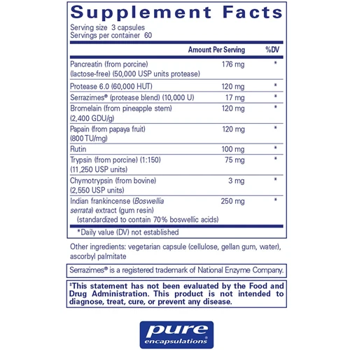 Pure Encapsulations Systemic Enzyme Complex 180 caps (PE-00862): Тип комплексні