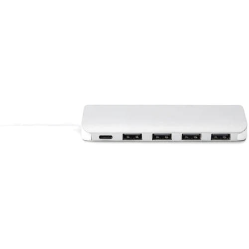 Адаптер Digitus Adapter USB-C to 4xUSB+USB-C Silver (DA-70242-1): Цвет белый