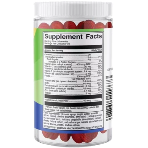 Swanson Kids Multivitamin Мультивитаминные жевательные конфеты для детей 60 шт фруктовый микс: Тип Комплексные