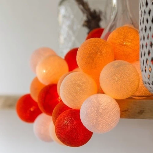 Гирлянда Cotton ball lights на 35 шаров 5,5м, Orange: Применение Для дома