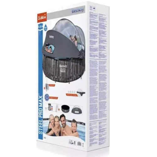 Бассейн Bestway каркасный 366-122см (5619K) (фильтр-насос, лестница, тент, навес) фото 9