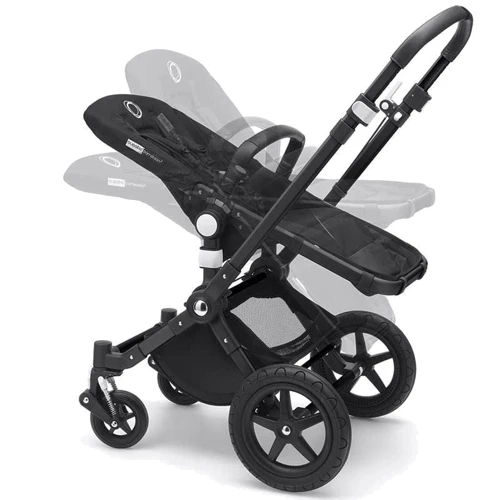 Универсальная коляска 2 в 1 Bugaboo Cameleon 3 Plus Black/ Black - Fresh white, черный с белым капюшоном на черной раме: Возможность установки люльки есть