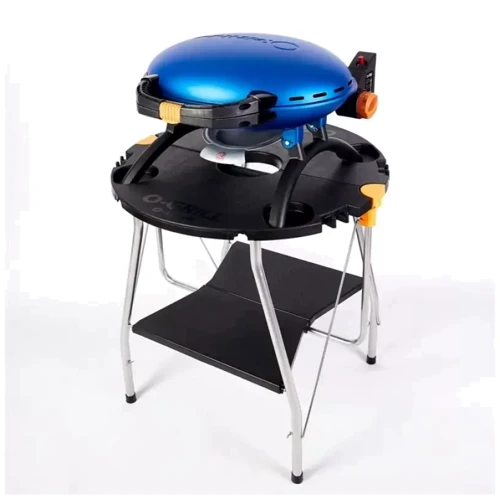 Портативный переносной газовый гриль O-GRILL 500, синий фото 8