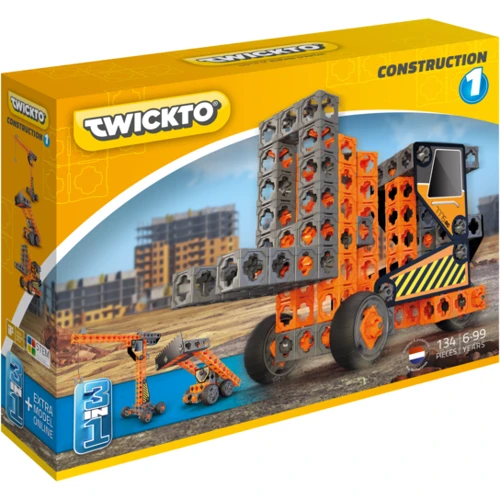 Конструктор TWICKTO Constr #1 КРАН, ПОГРУЗЧИК, ЭКСКАВАТОР, 134 детали
