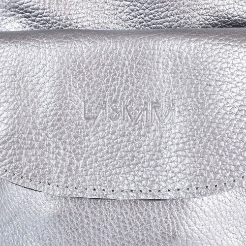 Женская сумка саквояж Laskara серебристая (LK-DM233-silver-brown): Тип ручки Длинная ручка, С двумя ручками
