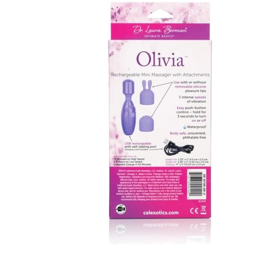 Dr. Laura Berman Olivia Rechargeable Mini Massager вибромассажер 10.25x2.5 см