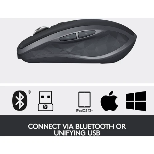 Мышь Logitech MX Anywhere 2S Bluetooth Edition Graphite (910-007232): Интерфейс подключения Bluetooth, Wireless