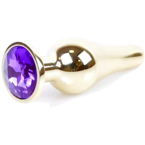 Анальная пробка с кристаллом BOSS of TOYS Boss Series - Jewellery Gold BUTT PLUG Purple, BS6400070