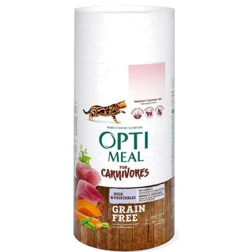 Сухой беззерновой корм Optimeal Adult cats Grain free для взрослых кошек с уткой и овощами 6x0.65 кг (4820083905919)