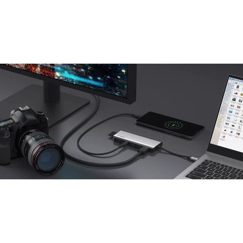 Адаптер Belkin Adapter USB-C to USB-C 3.0+HDMI+SD+2xUSB+3.5mm Grey (AVC009BTSGY) фото 6