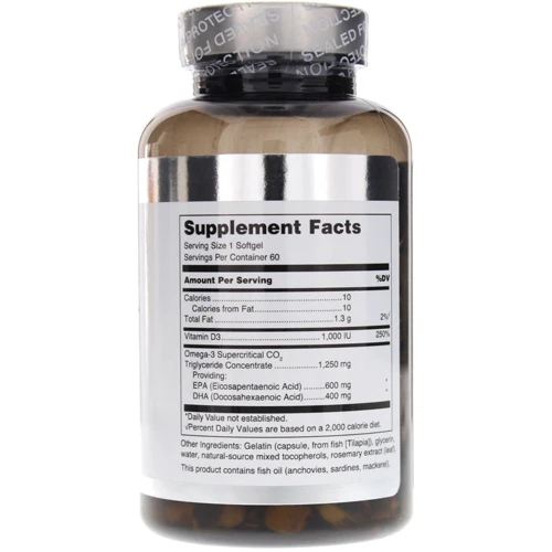 Douglas Laboratories QUELL Fish Oil EPA/DHA Plus D 1,000 I.U. of Vitamin D3 60 Softgels Рыбий жир омега 3 + витамин D3: Тип Омега 3