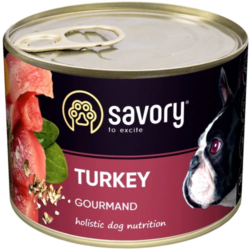 Влажный корм Savory для взрослых собак с индейкой 200 г (30501)