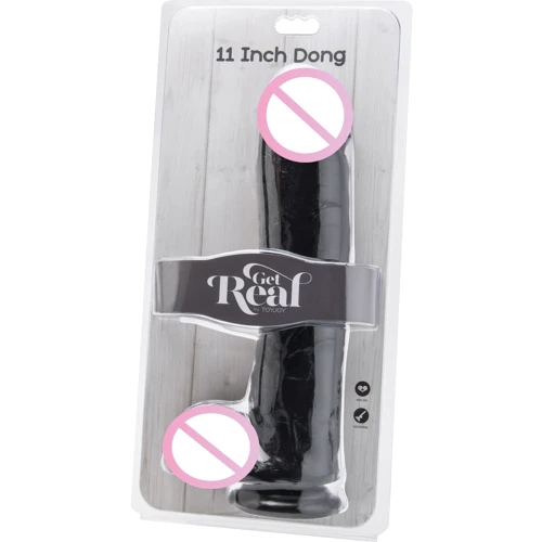 Большой фаллоимитатор Toy Joy Dildo 11 inch with Balls (черный)