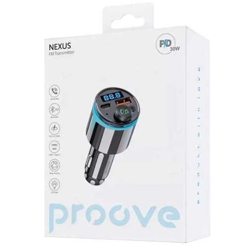 FM-трансмітер Proove FM Launcher Nexus 30W (PD+QC3.0) Type-C+USB black: Виробник Proove
