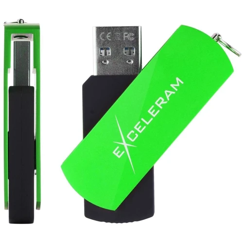 USB-флешка eXceleram 32GB P2 Series USB 2.0 Green/Black (EXP2U2GRB32): Стандарт USB USB 2.0