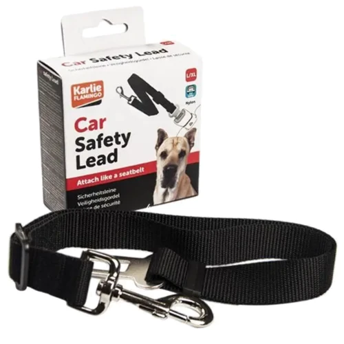 Шлея в автомобиль Flamingo Car Safety Harness для собак L/XL 25 ммх52-85 см черная
