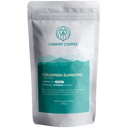 Кофе CARPAT COFFEE Колумбия Супремо молотый 200 г