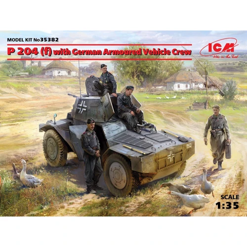Французская бронированная разведывательная машина P 204 (f) с немецким экипажем P 204 (f) with German armored vehicle crew (ICM35382)