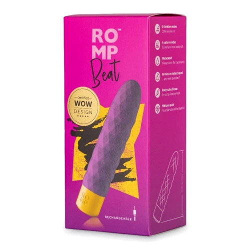Мини вибратор с аккумулятором Romp Beat, 15х3.3 см