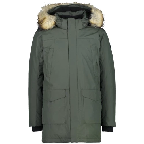 Парка CMP Man Parka Fix Hood (31K2997-F959) 54 зелена зима з капюшоном зі штучним хутром