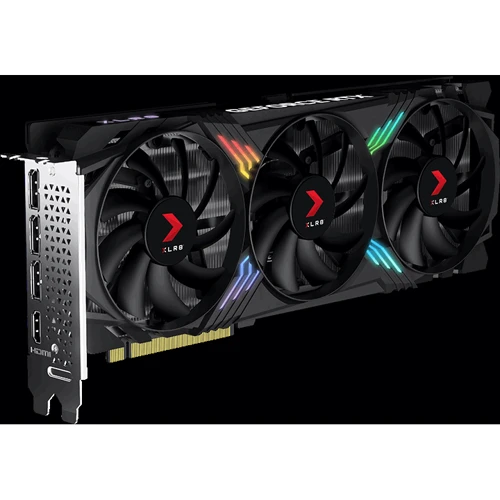 Видеокарта PNY GeForce RTX 4070 SUPER 12GB XLR8 Gaming VERTO EPIC-X RGB Overclocked Triple Fan DLSS 3 (VCG4070S12TFXXPB1-O): Разрядность шины памяти, бит 192