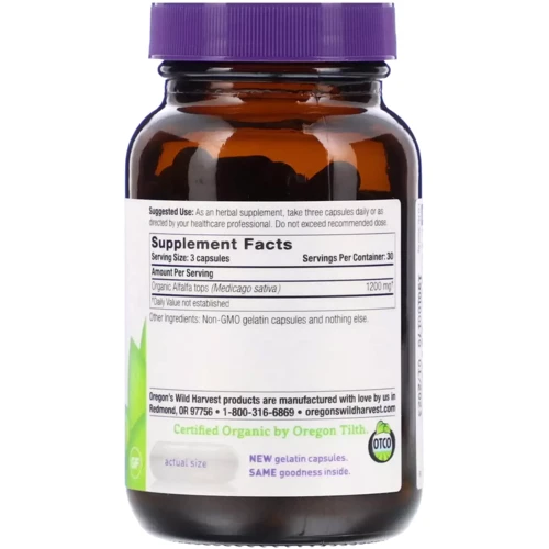 Oregon's Wild Harvest Alfalfa Люцерна 1200 мг 90 капсул: Форма выпуска Капсулы