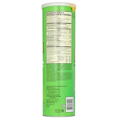 Sour Cream Onion Pringles 165 г (DL13306): Вес нетто 165 г