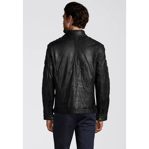 Кожаная куртка Bruno Banani 21639944 48 черная демисезон: Вид Куртки