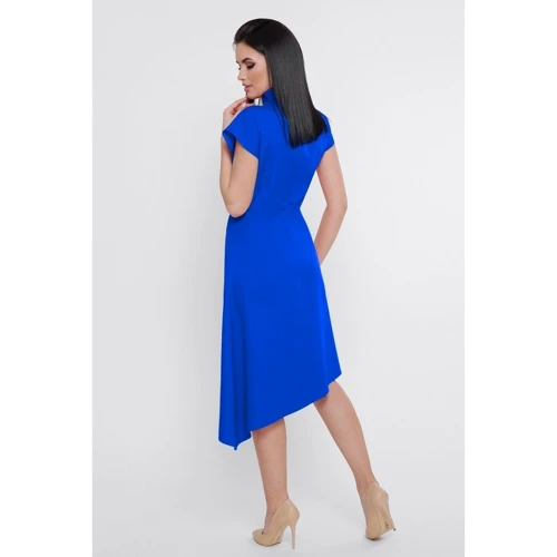 Платье FashionUp PL-1758D 44 синее повседневное удлиненное миди: Состав Вискоза, Полиэстер, Эластан