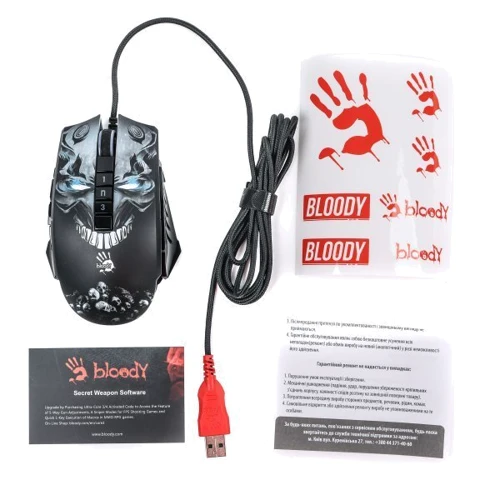 Мышь A4Tech P85s Bloody (Skull): Длина кабеля 1.8 м