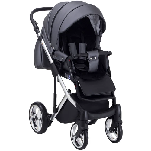 Коляска 2 в 1 Adamex Chantal Star Polar (Chrome) шкіра 100% Star 103 (624640): Матеріал коліс поліуретан