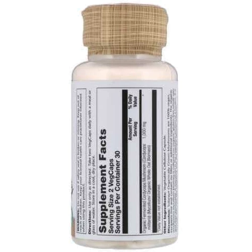 Solaray Organically Grown Fermented Cordyceps Кордицепс 500 мг Ферментированные грибы 60 вегетарианских капсул: Форма выпуска Капсулы