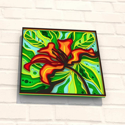 Дерев'яна картина-розмальовка Wortex Woods Екзотична квітка 1 30x30 (3DP30030)