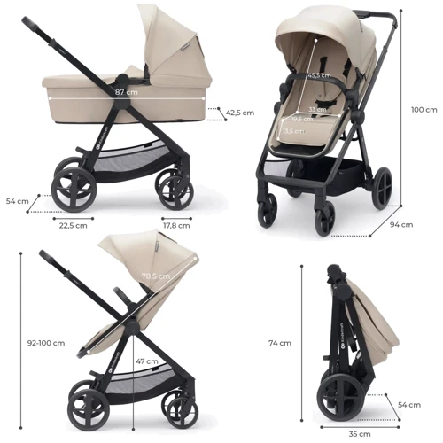 Универсальная коляска 3 в 1 Kinderkraft Newly Sand Beige (00-00305184) фото 9