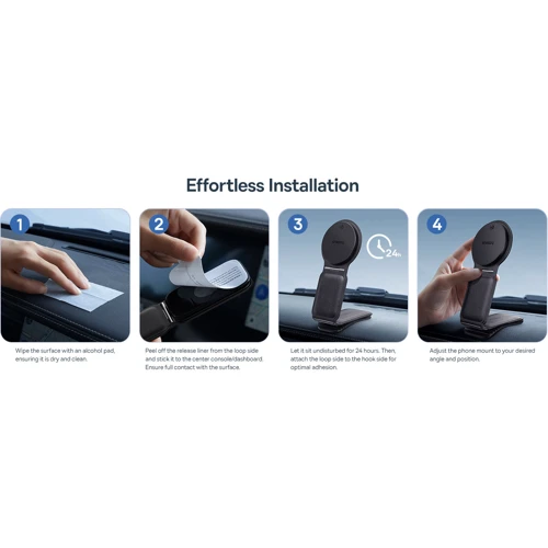Держатель Baseus Car Holder Magnetic C02 Mega Wireless Charging 15W Gray (C40169003831-00) for Apple iPhone 16 I 15 I 14 I 13 I 12 series фото 6