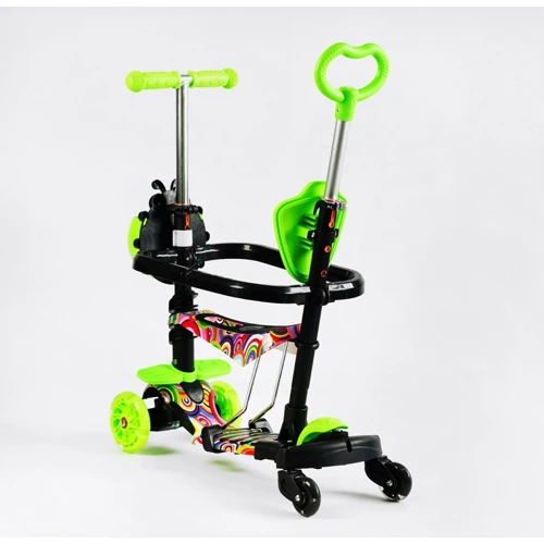 Дитячий самокат Best Scooter 5в1 з батьківською ручкою LS-10718: Тип гальма ножний