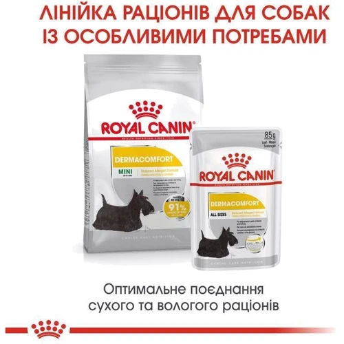 Сухой корм Royal Canin Mini Dermacomfort для собак с чувствительной кожей, склонной к раздражениям 1 кг (2441010): Порода Малые