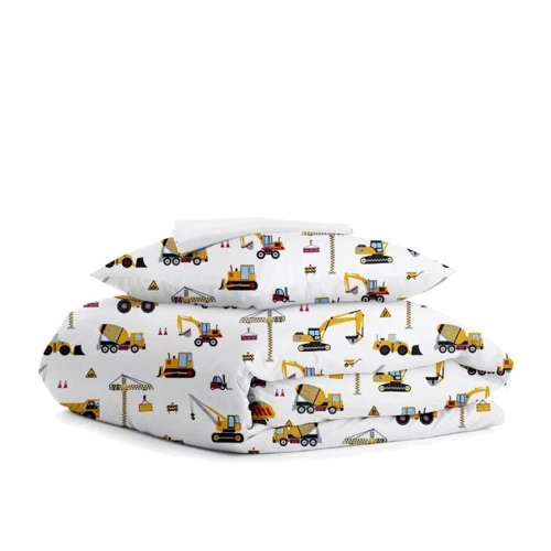 Комплект постельного белья Cosas на резинке BuildingYellow El-white подростковый 155х215 см (BuildingYellow_El-white_155): Тип постельный комплект