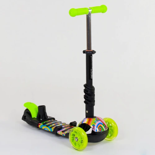 Самокат 5в1 Best Scooter (PU колеса с подсветкой) Абстракция Multicolor (74072): Материал колес полиуретан