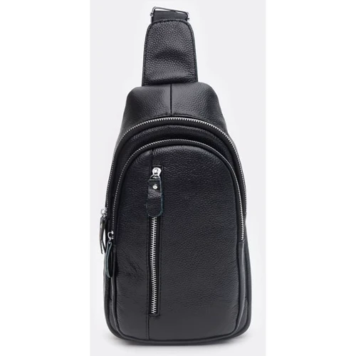 Мужская сумка-слинг Keizer черная (K15609bl-black): Фактура Зернистая, Матовая
