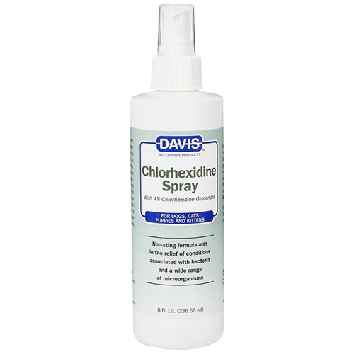 Спрей с 4% хлоргексидином Davis Chlorhexidine Spray для собак и котов с заболеваниями кожи и шерсти 237 мл (53961)