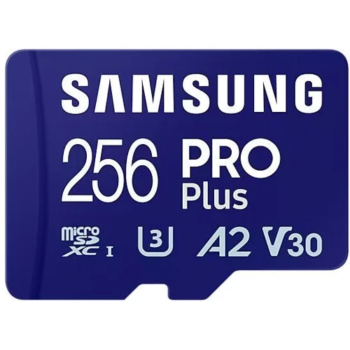 Карта памяти Samsung 256GB microSDXC Class 10 UHS-I U3 V30 A2 Pro Plus + adapter (MB-MD256SA/EU): Объем 256 ГБ