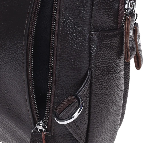 Мужская сумка-слинг Borsa Leather коричневая (K16603-brown): Тип ручки Плечевой ремень, Без ручки