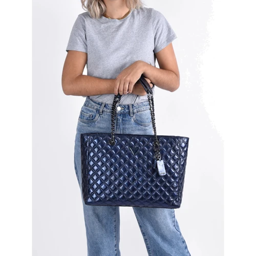 Женская сумка тоут Guess Cessily Tote темно-синяя (HWKM7679230-MID): Пол Женский