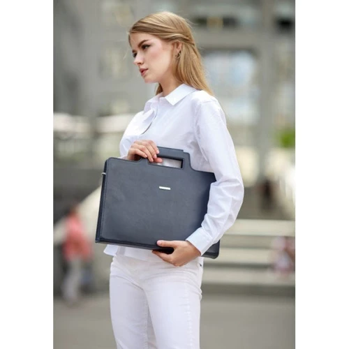 Жіноча конференц-сумка BlankNote темно-синя (BN-BAG-36-navy-blue): Застібка Блискавка